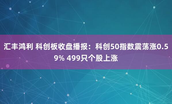 汇丰鸿利 科创板收盘播报：科创50指数震荡涨0.59% 499只个股上涨